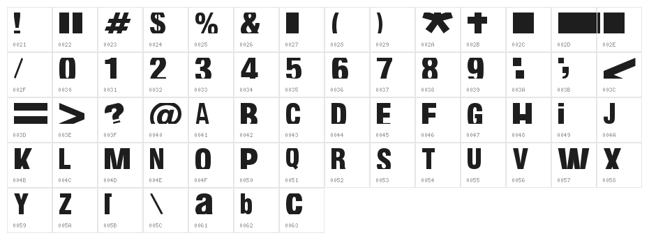 fabianestem Normal Character Map