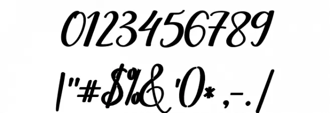fadelya-script Font OTHER CHARS