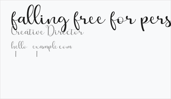 falling free for personal use Business Card