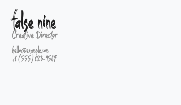 false nine Business Card