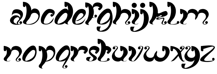 fancy curly Font LOWERCASE