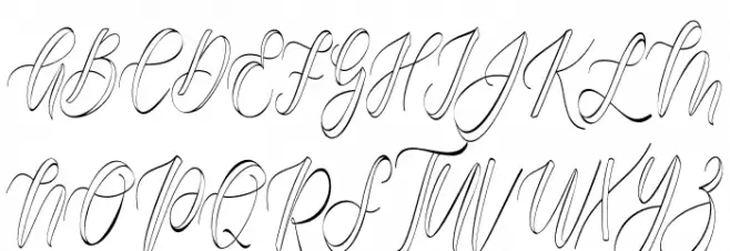 fantasy hollow Font UPPERCASE