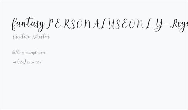 fantasyPERSONALUSEONLY-Regular Business Card