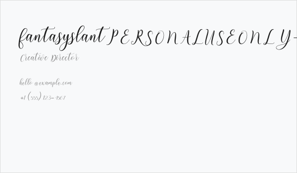 fantasyslantPERSONALUSEONLY-Reg Business Card