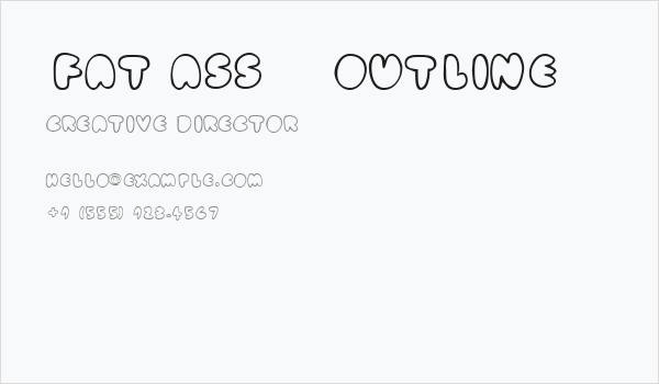 fat ass    outline Business Card