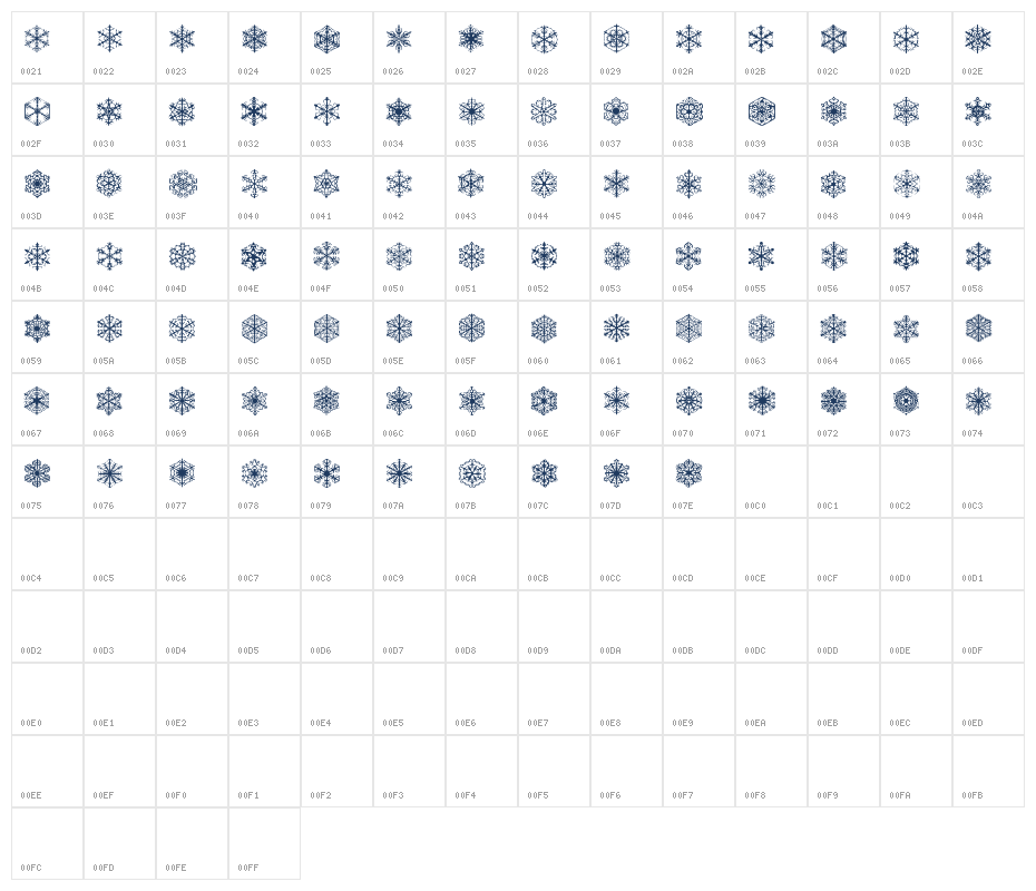 fauxsnow Character Map