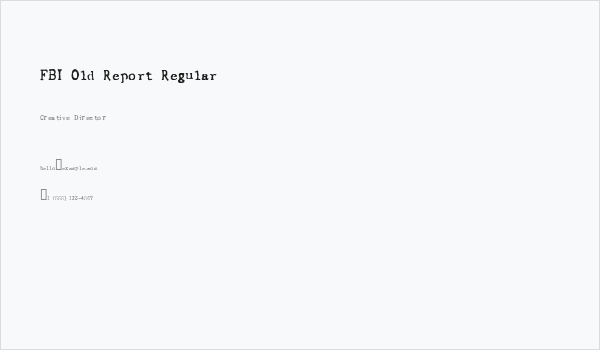 FBI Old Report Regular Business Card