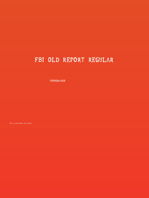 FBI Old Report Regular Poster