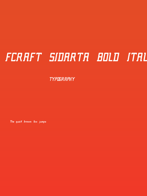 Fcraft Sidarta Bold Italic Poster