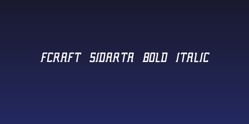 Fcraft Sidarta Bold Italic Social Header