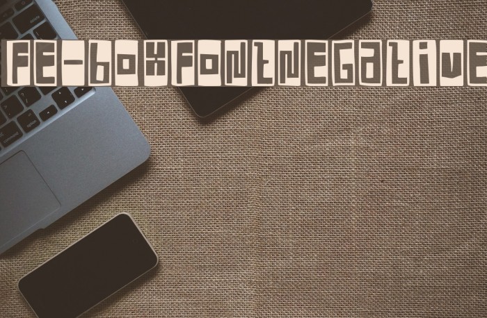 FE-BoxFontNegative Font examples