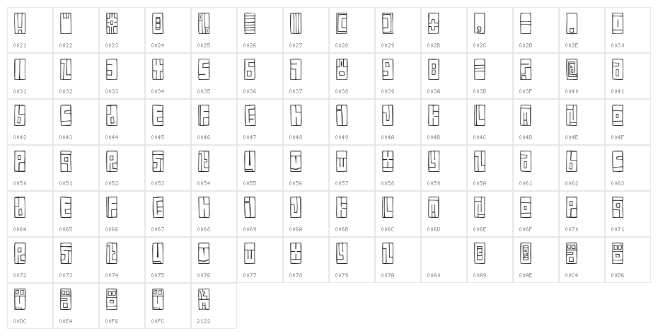FE-BoxFont Character Map