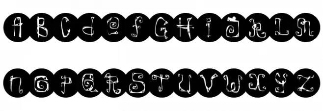 FE-Caterpillar Schriftart Kleinbuchstaben