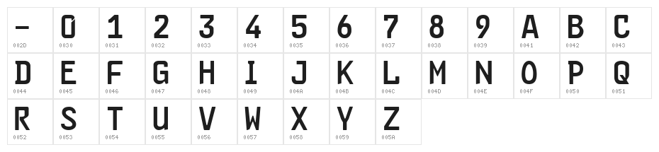 FE-Font Character Map