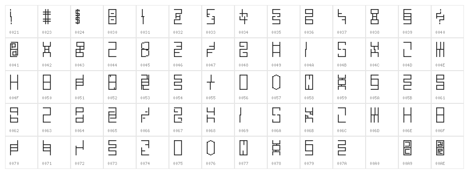 FE-Headlong Character Map