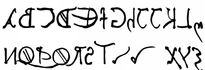 FE-Leonardo'smirrorwriting フォント 大文字