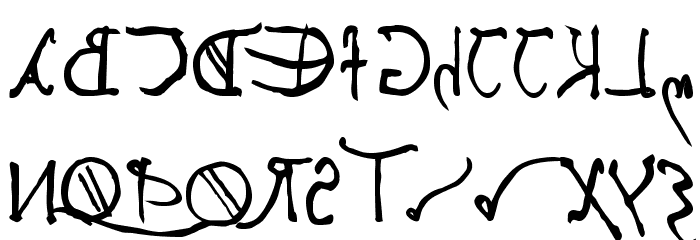 FE-Leonardo'smirrorwriting Font LOWERCASE