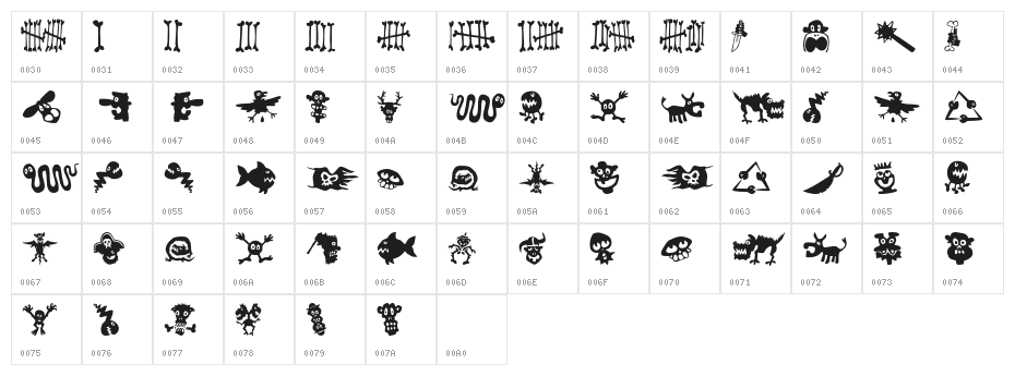FE-SamsDingbatsNo.1 Character Map