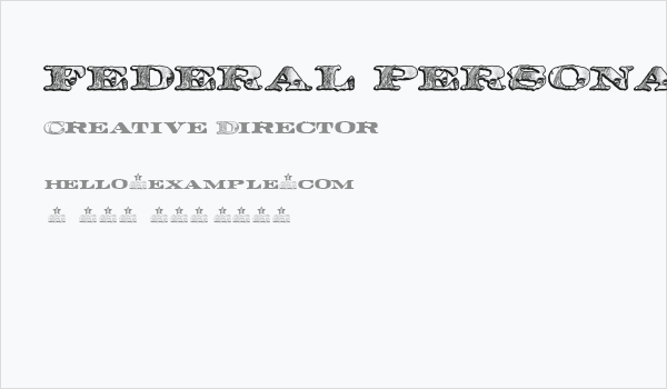 FEDERAL PERSONAL USE Bold Business Card