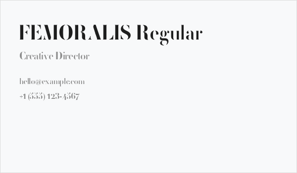 FEMORALIS Regular Business Card