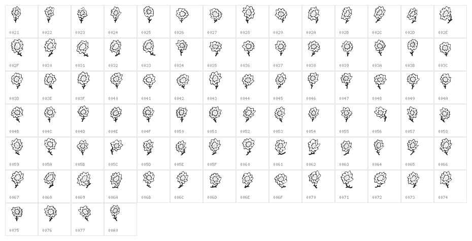 FEMajasFlowers Character Map