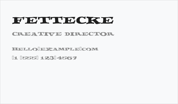 FETTECKE Business Card