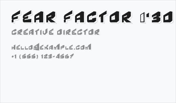 Fear Factor '3D' Business Card