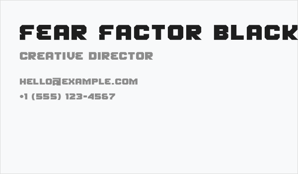 Fear Factor Black Business Card