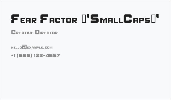 Fear Factor 'SmallCaps' Business Card