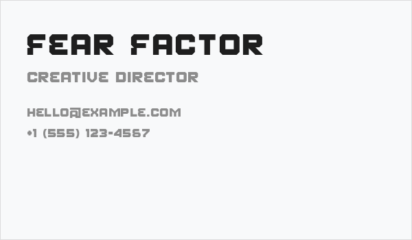 Fear Factor Business Card