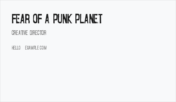Fear of a Punk Planet Business Card