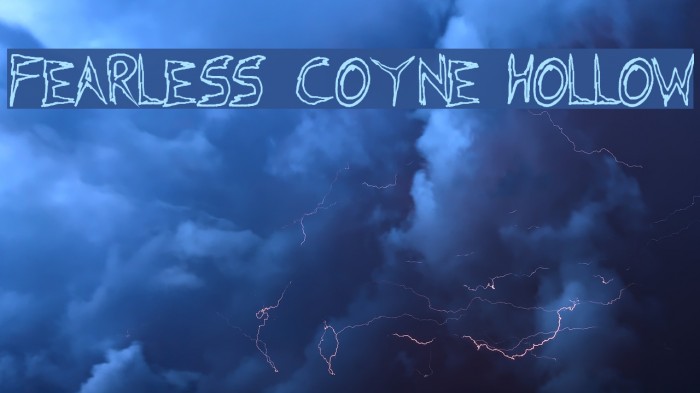 Fearless Coyne Hollow Font examples