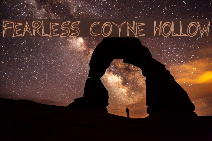 Fearless Coyne Hollow Font examples