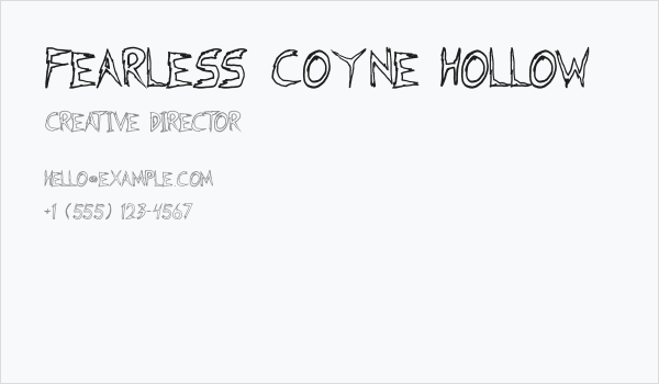Fearless Coyne Hollow Business Card