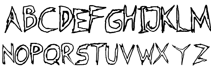 Fearless Coyne Hollow Font LOWERCASE