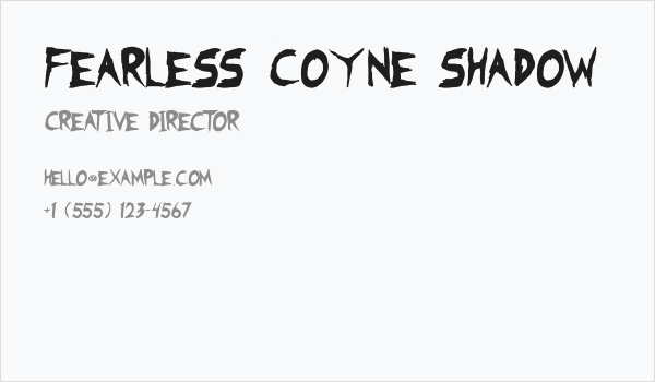 Fearless Coyne Shadow Business Card