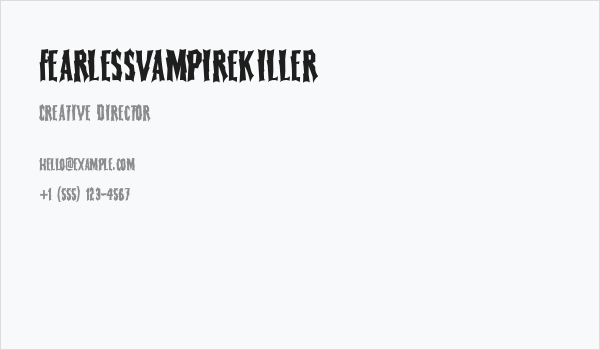 FearlessVampireKiller Business Card
