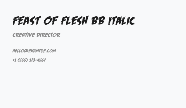 Feast of Flesh BB Italic Business Card