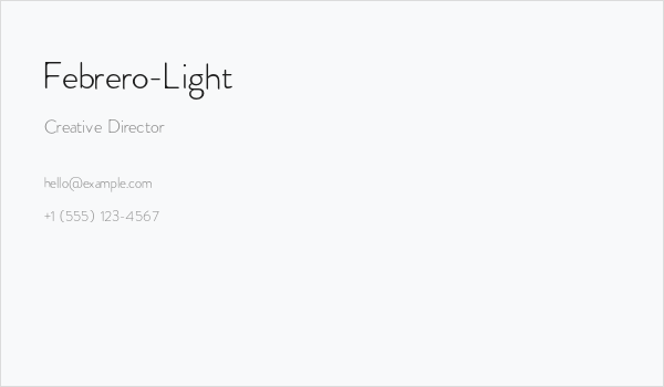 Febrero-Light Business Card
