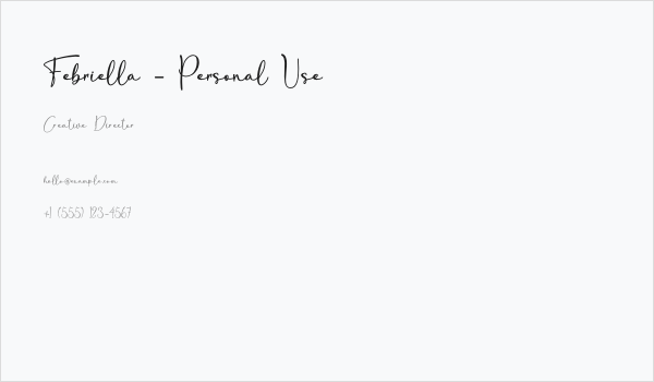 Febriella - Personal Use Business Card