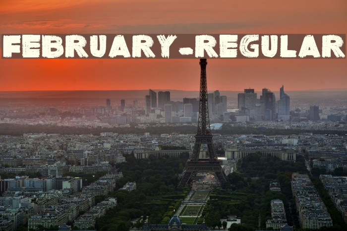 February-Regular Font examples