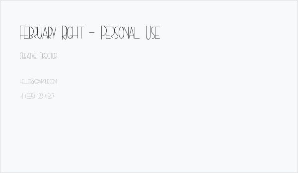 February Right - Personal Use Business Card