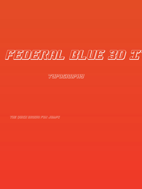 Federal Blue 3D Italic Poster