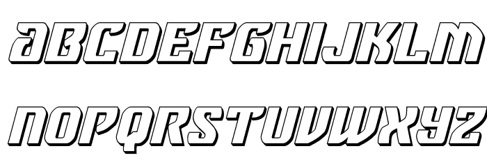 Federal Blue 3D Italic Font LOWERCASE
