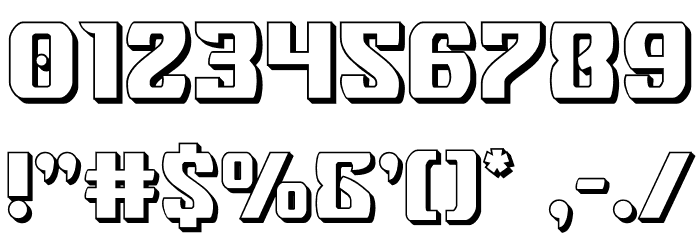 Federal Blue 3D Font OTHER CHARS