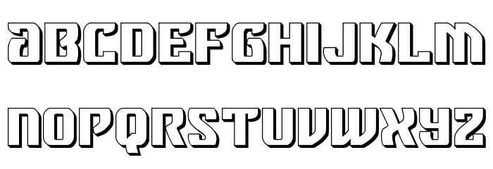 Federal Blue 3D Font LOWERCASE
