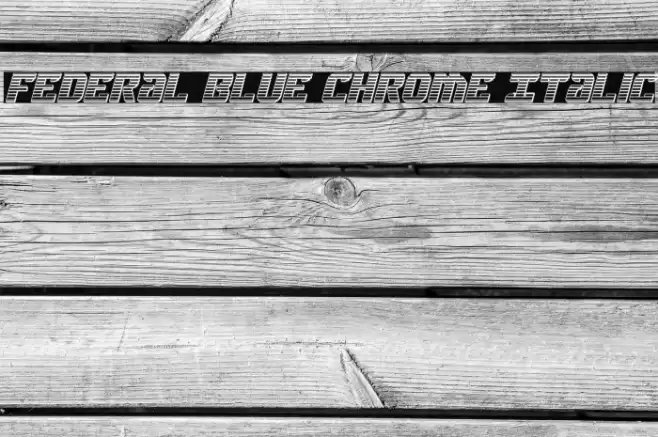 Federal Blue Chrome Italic Font examples