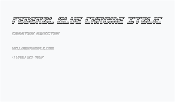 Federal Blue Chrome Italic Business Card