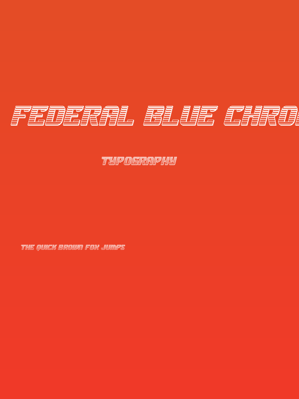 Federal Blue Chrome Italic Poster
