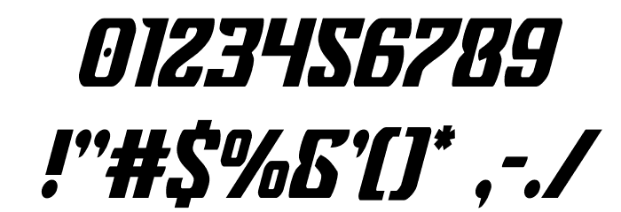 Federal Blue Condensed Italic Font OTHER CHARS